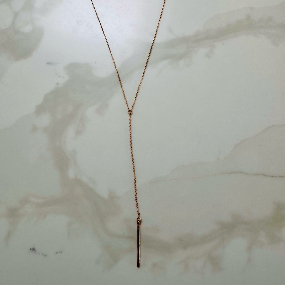 Gorjana lariat bar necklace gold plated